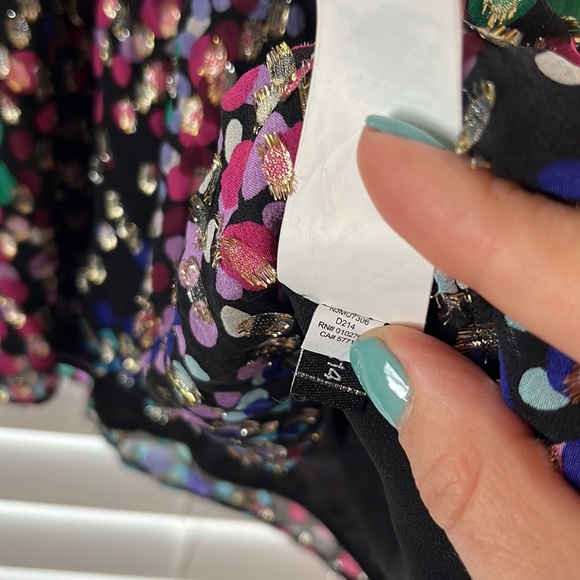 kate spade gold teal pink dotted tank size medium - Picture 8 of 12